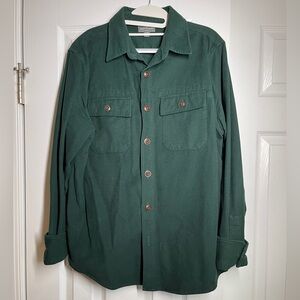 L.L. Bean Green Casual Button Down Shirt (Medium Regular, Slim Fit)